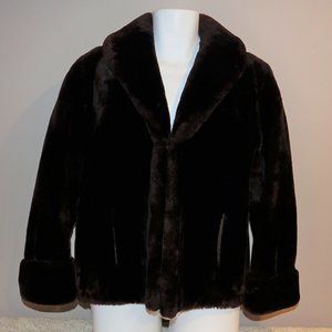 Dark Cocoa Shearling Fur Coat Women Jacket Fur La… - image 1